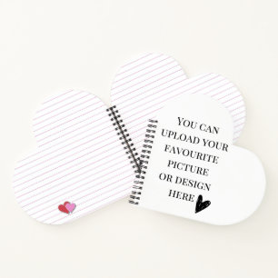 Personalise 8" x 8" heart shaped notebook