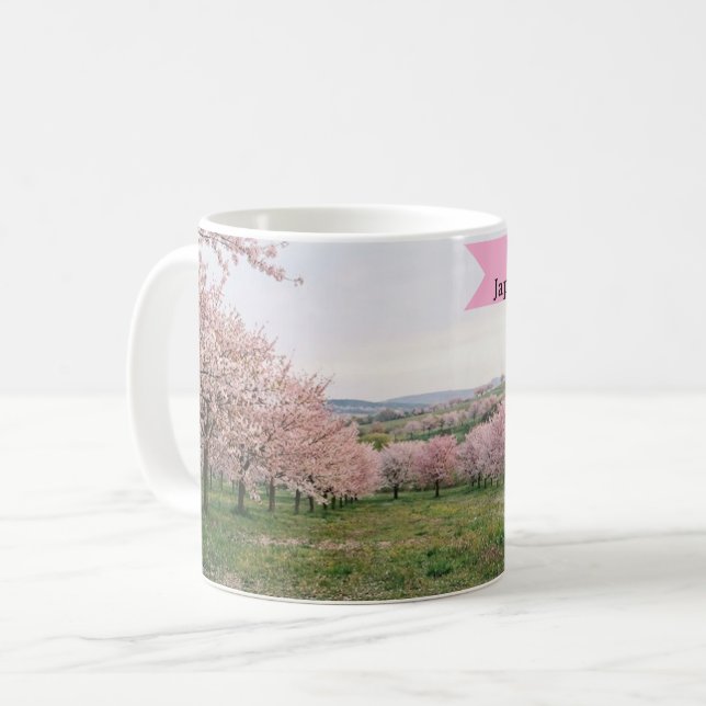 Personalise Aesthetics Sakura Japan Travel  2026  Coffee Mug (Front Left)