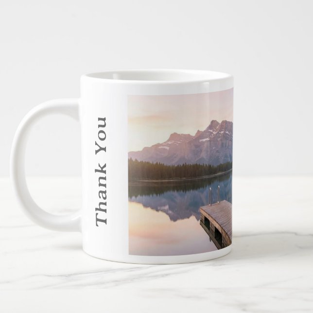 Personalise Alps Mountain Lake Nature Landscape Large Coffee Mug (Left)