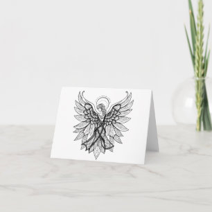 PERSONALISE Angel Sketch  Card