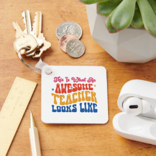 Personalise   Awesome teacher Keychain