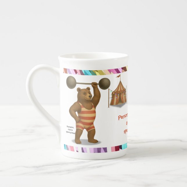 Personalise: Brandon, strong-bear Bone China Mug (Left)