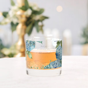 Personalise Bridal Shower Blue Hydrangeas Whiskey Glass