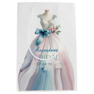 Personalise Bridal Shower Dress  Medium Gift Bag