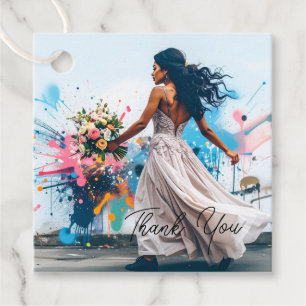 Personalise Bridal Shower Dress Thank you Favour Tags