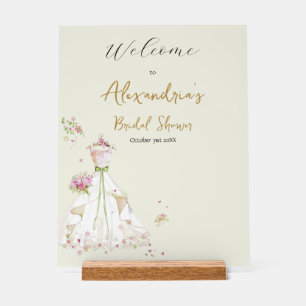 Personalise Bridal Shower Dress Welcome Acrylic Sign