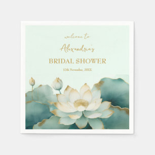 Personalise Bridal Shower Lotus gold Napkin