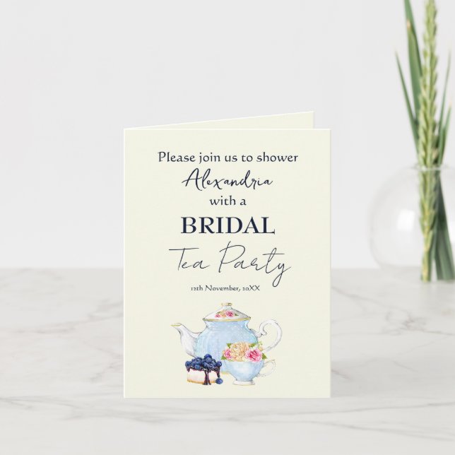 Personalise Bridal Shower Tea Party Invitation (Front)