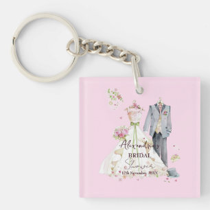 Personalise Bridal Shower Wedding dress Keychain