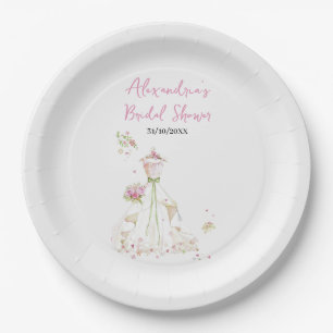 Personalise Bridal Shower Wedding Dress Paper Plate