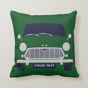 Personalise British Austin classic Mini car Throw Pillow