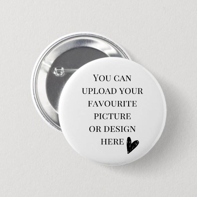 Personalise button pin 2-1/4" (Front & Back)