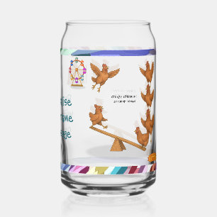 Personalise: chicken acrobat squad can glass