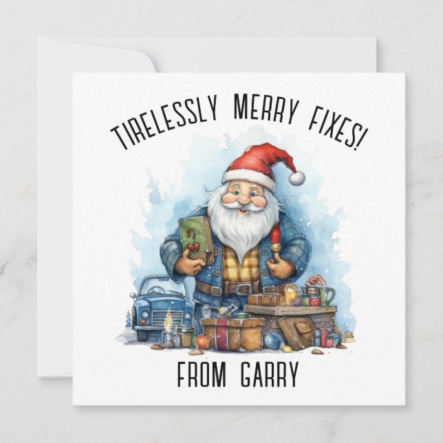 Personalise Christmas Card For Auto Mechanic (Front)