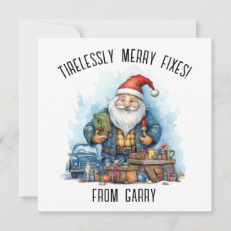 Personalise Christmas Card For Auto Mechanic