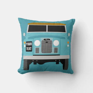 Personalise custom blue Land Rover Series 2 Throw Pillow