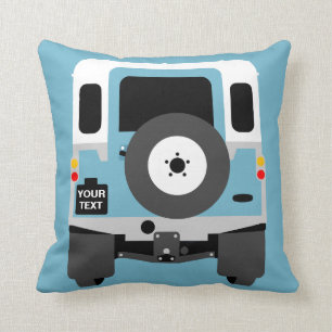 Personalise custom blue Land Rover Series 3 Cushio Throw Pillow