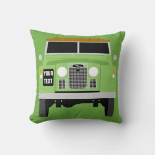 Personalise custom green Land Rover Series 2 Throw Pillow