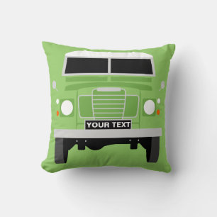 Personalise custom green Land Rover Series 3 Throw Pillow
