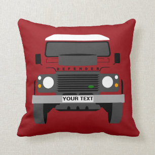 Personalise custom Red Land Rover Throw Pillow