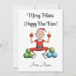 Personalise Funny Pilates Instructor Christmas Holiday Card