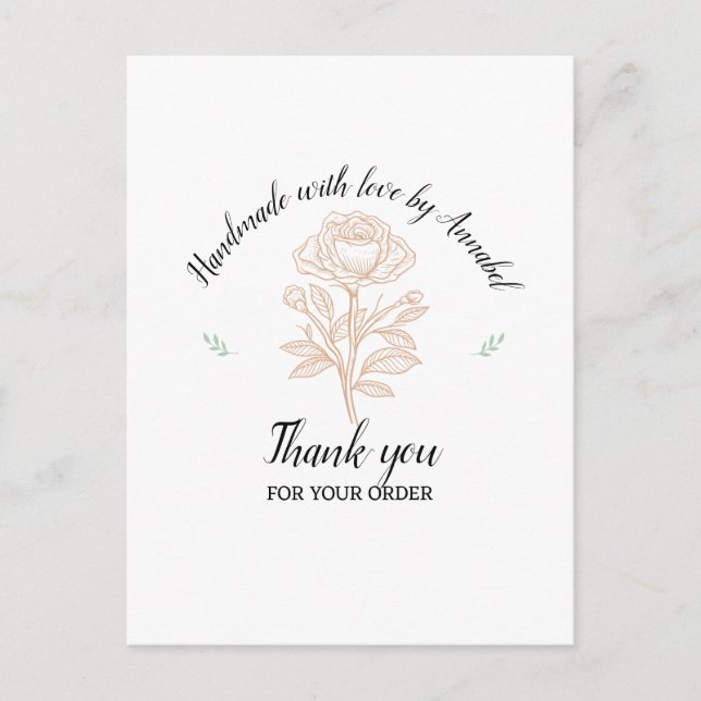 Personalise "Handmade with Love"   Postcard (Front)