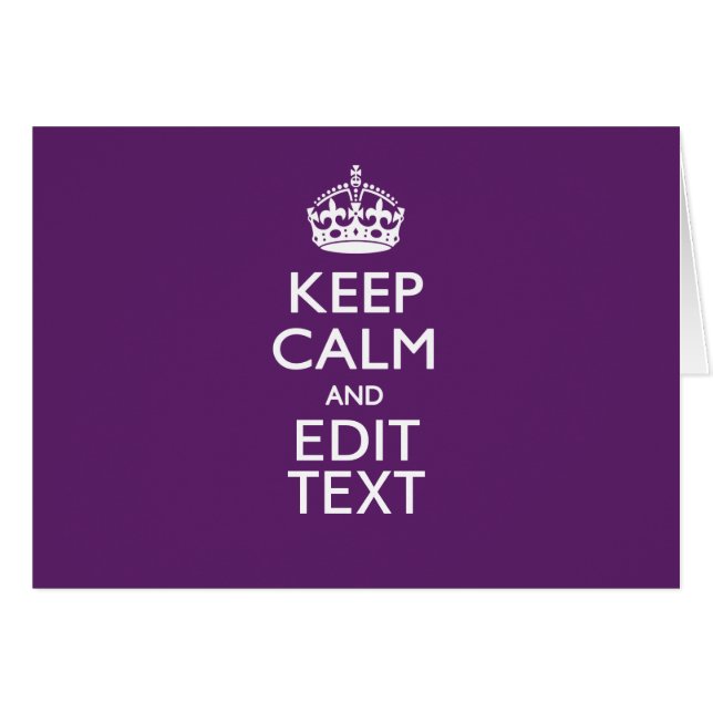 Personalisé KEEP CALM Votre texte sur Décor violet (Devant horizontal)