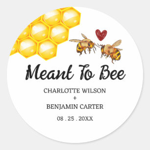 Personalise Meant To Bee Wedding Envelope & Favour Classic Round Sticker