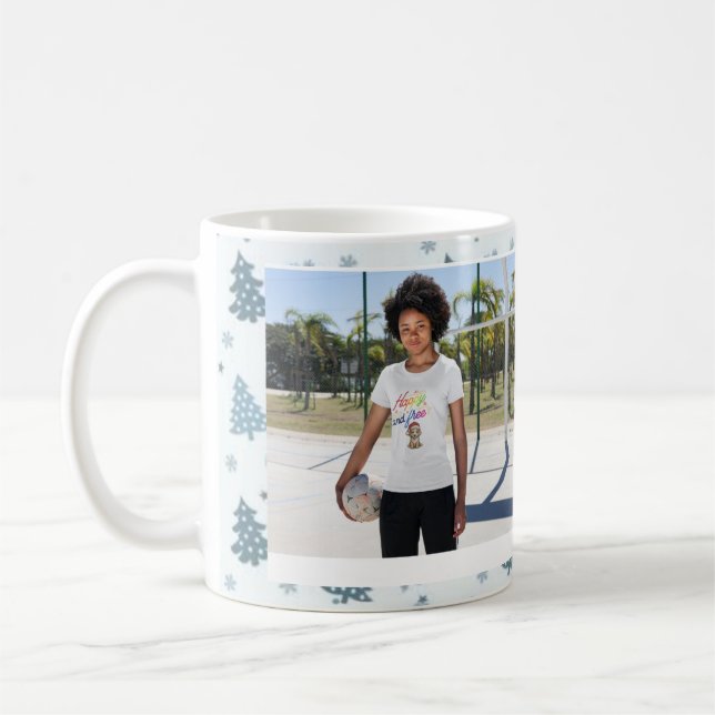 personalise merry christmas  Happy and Free Dog Coffee Mug (Left)