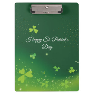 Personalise Name And Photo St. Patrick's Day Green Clipboard