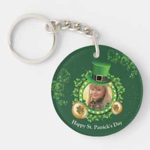 Personalise Name And Photo St. Patrick's Day Green Keychain