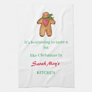 Personalise Name Christmas Kitchen Towel