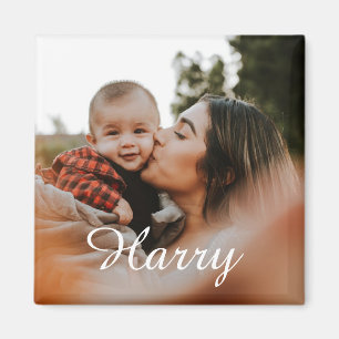 Personalise new mom with baby and baby's name magnet