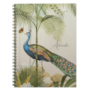 Personalise Peacock with butterflies  Notebook