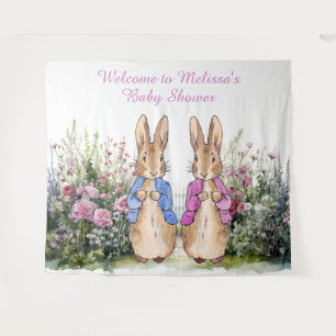 Personalise Peter and Flopsy Baby shower EXTRA LGE Tapestry