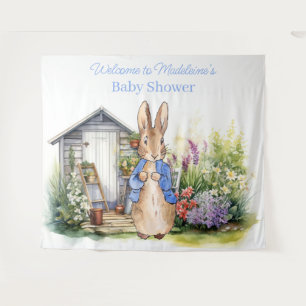 Personalise Peter the rabbit baby shower Tapestry