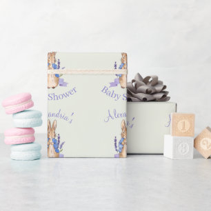 Personalise Peter the Rabbit Baby shower Wrapping Paper