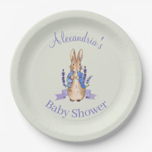 Personalise Peter the Rabbit with lavender Paper Plate