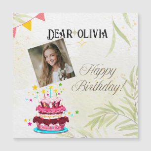 Personalise photo Birthday wishes magnet