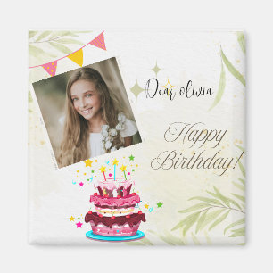 Personalise photo Birthday wishes magnet 