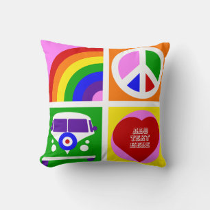 Personalise Pop Art Camper Van Life Throw Pillow