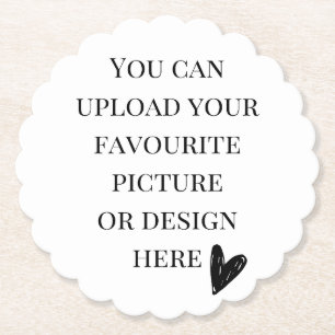 Personalise Scalloped Round Paper Coaster