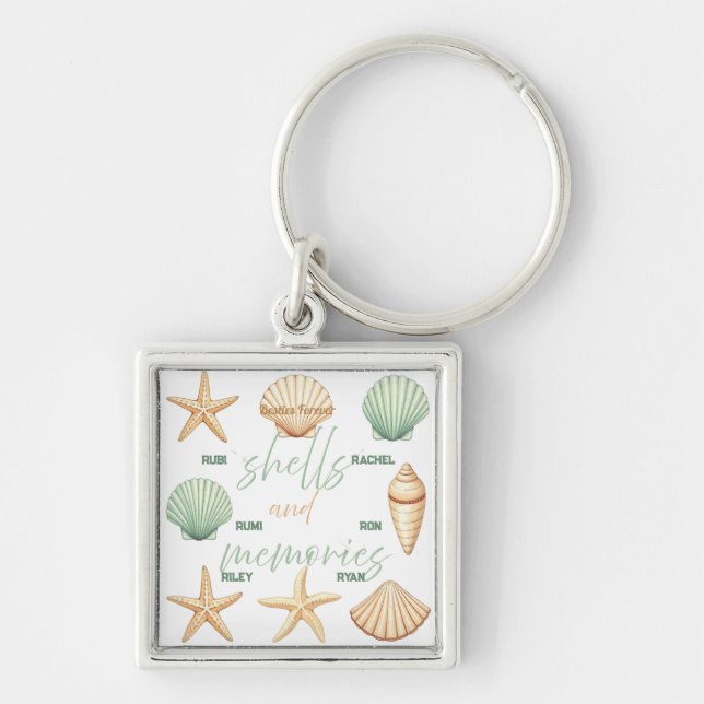 Personalise Shells and Memories: Minimal Ocean Keychain (Front)