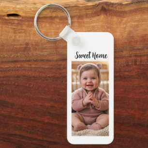 personalise simple custom 1.25" x 3" Aluminum Keychain