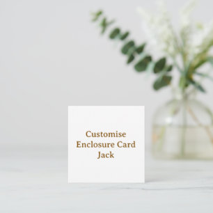 personalise simple custom 2.5" x 2.5" Square Enclosure Card