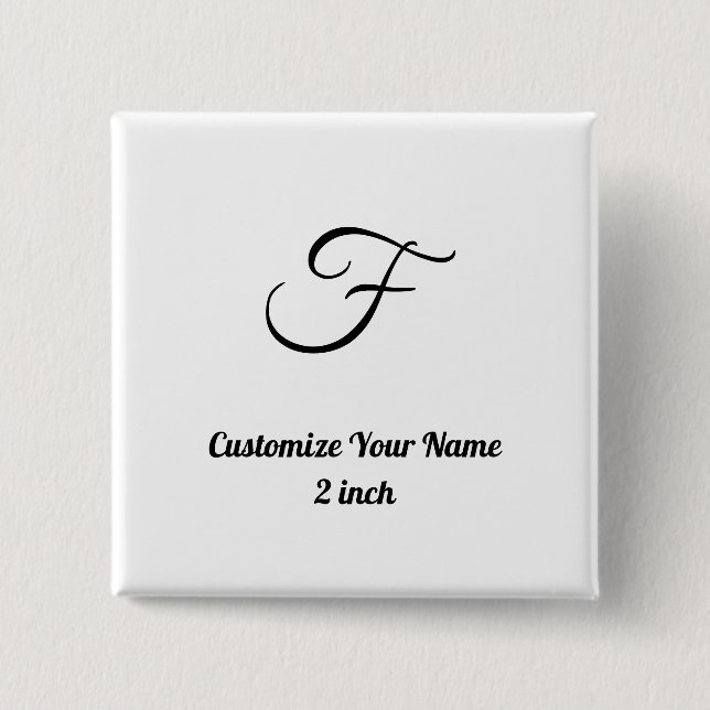 Personalise simple custom 2 inch   Squared  Square Button (Front)