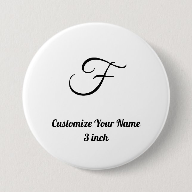  Personalise simple custom 3 inch Round Button (Front)