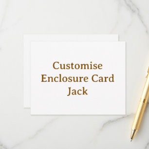  personalise simple custom 4.25" x 5.5 Square  Enclosure Card