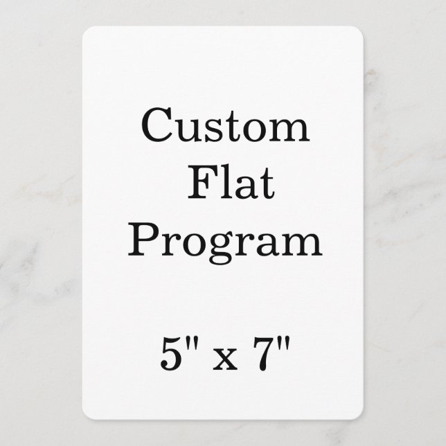personalise simple custom 5" x 7" rounded Flat Program (Front)