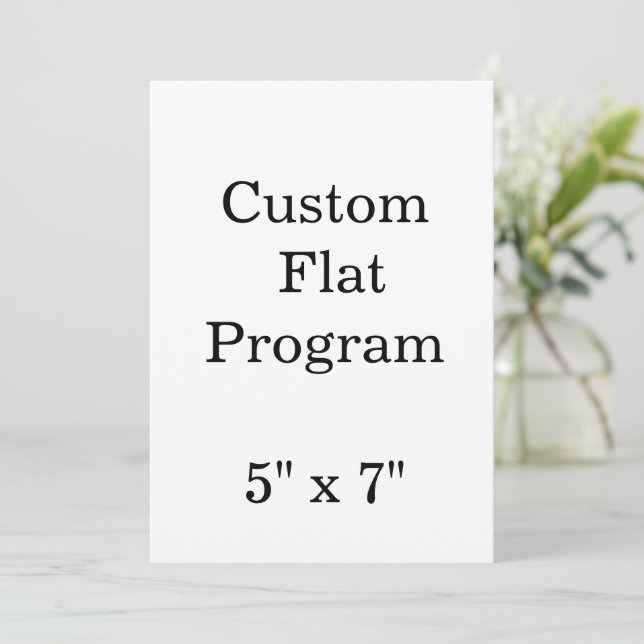 personalise simple custom 5" x 7" Squared Flat Program (Standing Front)